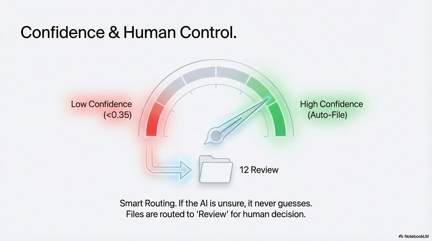 Confidence and Human Control — smart routing for uncertain files