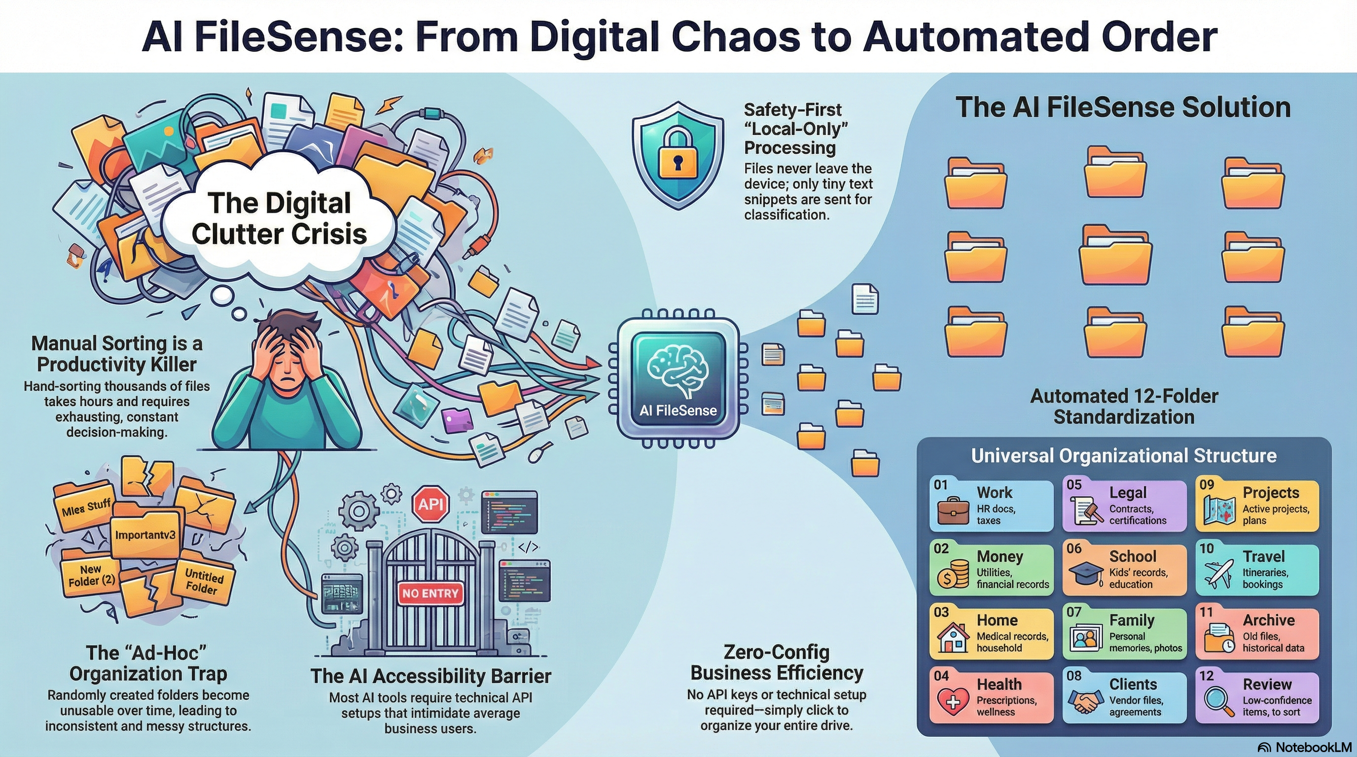 From Digital Chaos to Automated Order — full system architecture