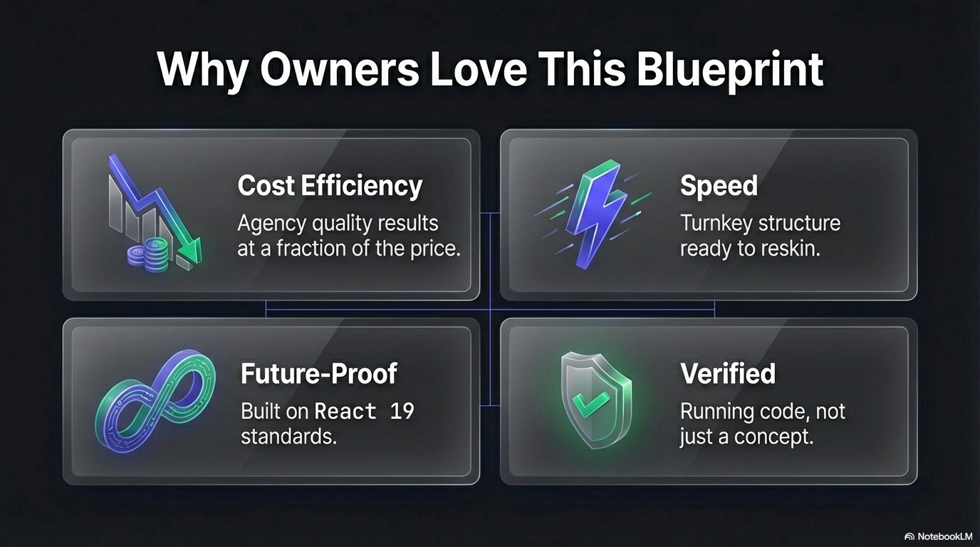 Why Owners Love This Blueprint — cost efficiency, speed, future-proof, verified