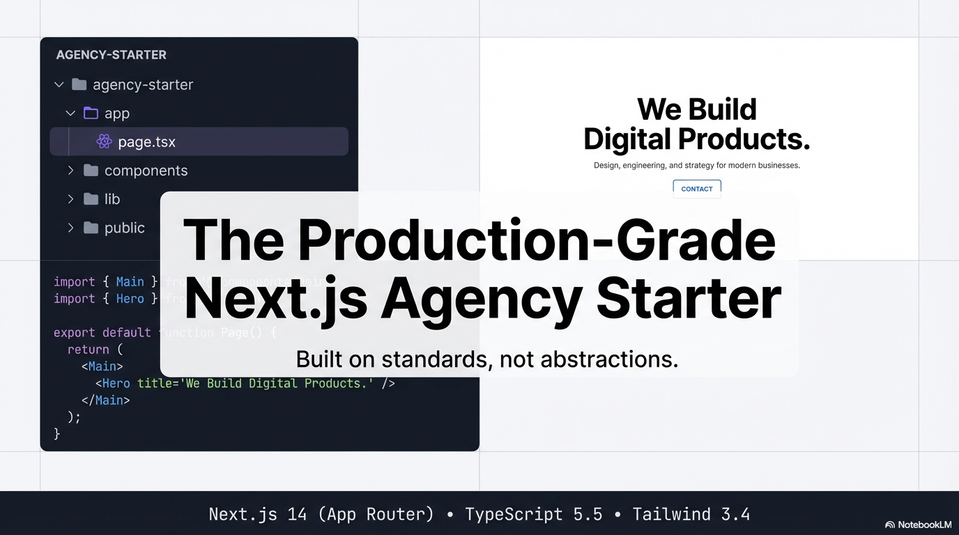 Next.js Agency Starter — production-grade foundation for agency and marketing websites