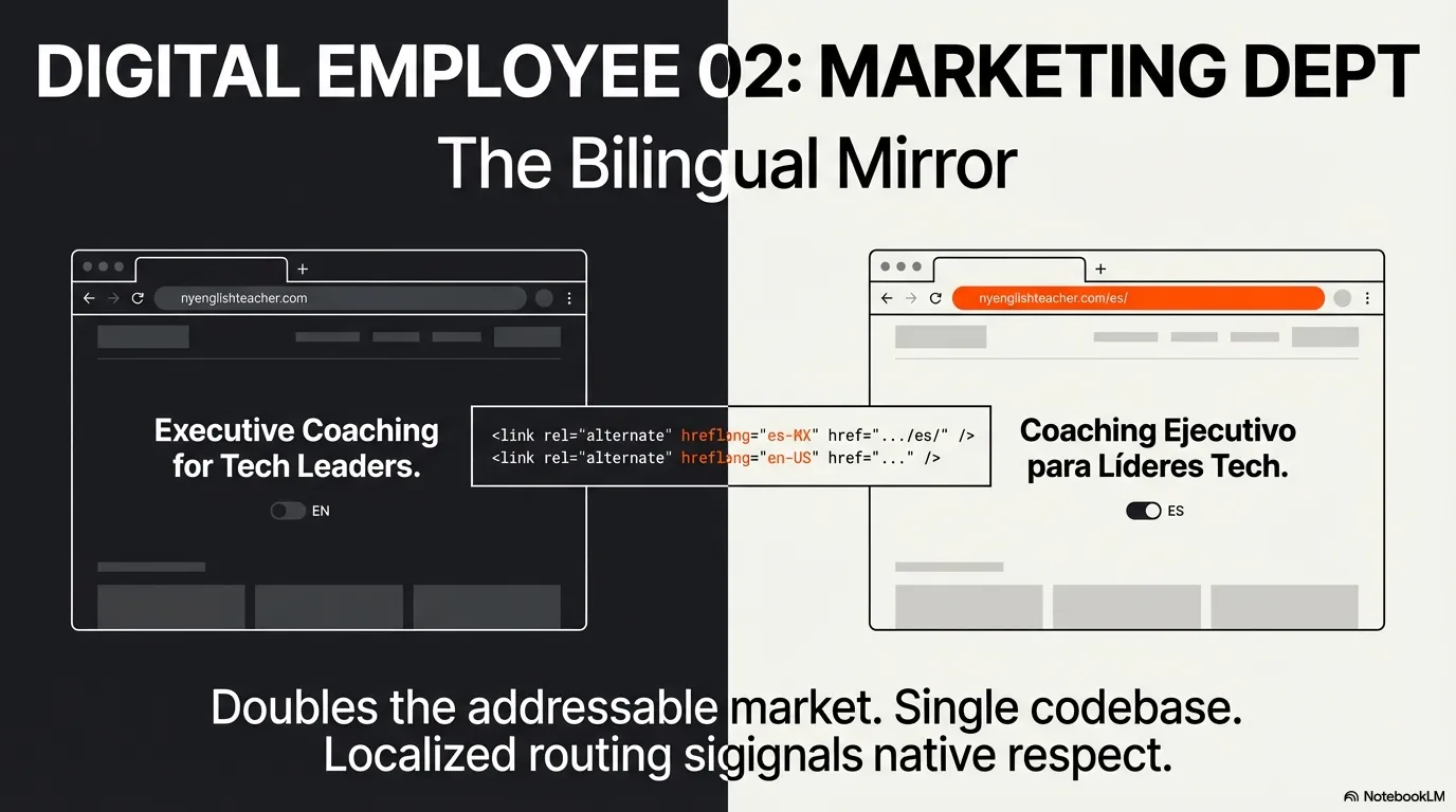 Digital Employee 02: Marketing Dept — The bilingual mirror doubles addressable market from a single codebase